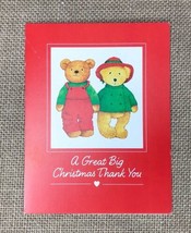 Vintage Current Christmas Teddy Thank You Card Blank Inside Holiday Festive - £2.23 GBP