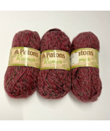 Lot of 3 Skeins Patons Rumor ALPCA BLEND YARN HIBISCUS HEATHER Crochet K... - $17.63 CAD