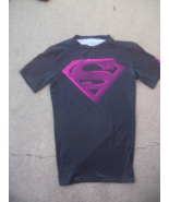 Women&#39;s shirt under armour Superman compression black size small dri-fit - £14.15 GBP