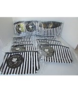 LOT OF 12 LANCOME BLACK AND WHITE STRIPE VINYL MAKEUP BAGS ZIPPERED TOP ... - €11,84 EUR