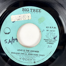 England Dan &amp; John Ford Coley – Love Is The Answer 7" Promo 1979 Big Tre... - $4.74