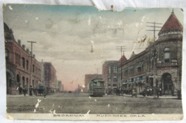 1908 Muskogee Indian Trading Co Postcard Broadway St Horse Buggy  Frankl... - $2.96