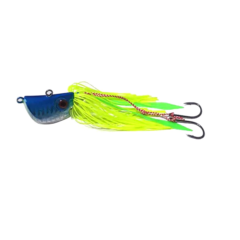 JonStar 25g 45g 65g 85g deep sea jigging metal slow jig head with rubber skirts  - £26.62 GBP