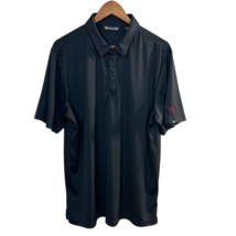 Travis Mathew Polo Shirt Mens XL Black Short Sleeve Golf Logo Solid Embroidered - £19.62 GBP