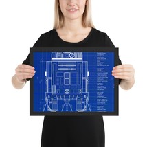 R2D2 Blueprint Premium Luster Photo Paper Framed Poster - £29.44 GBP