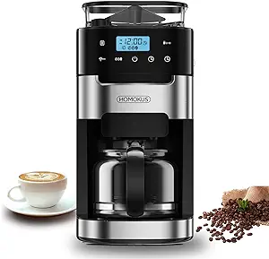 10-Cup Coffee Maker With Grinder, Touch Screen, Automatic Brew, Warming ... - $240.99