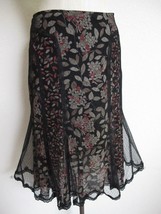 Cynthia Steffe Floral Chiffon Skirt 2 Panel Point D&#39;Esprit Tulle Lace Overlay - £15.75 GBP