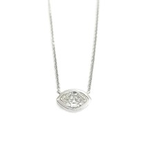 EGL Marquise Diamond Solitaire Bezel Pendant Necklace 14K White Gold, 1.00 CT - £3,299.16 GBP