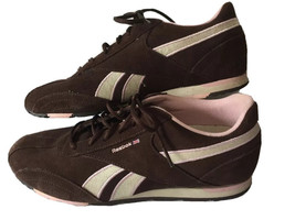 LL Bean Reebok Sunwashed Canvas Sneakers Tennis Brown &amp; Pink Women&#39;s Sz 9 - £15.85 GBP