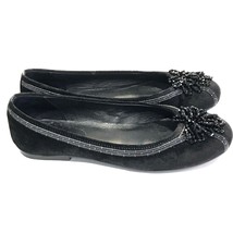 Cole Han Ballet Flats Size 6.5 Suede Leather Beaded Flower Embellished Womens - £23.87 GBP