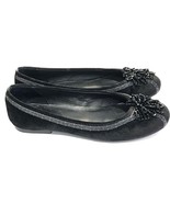 Cole Han Ballet Flats Size 6.5 Suede Leather Beaded Flower Embellished W... - £23.32 GBP