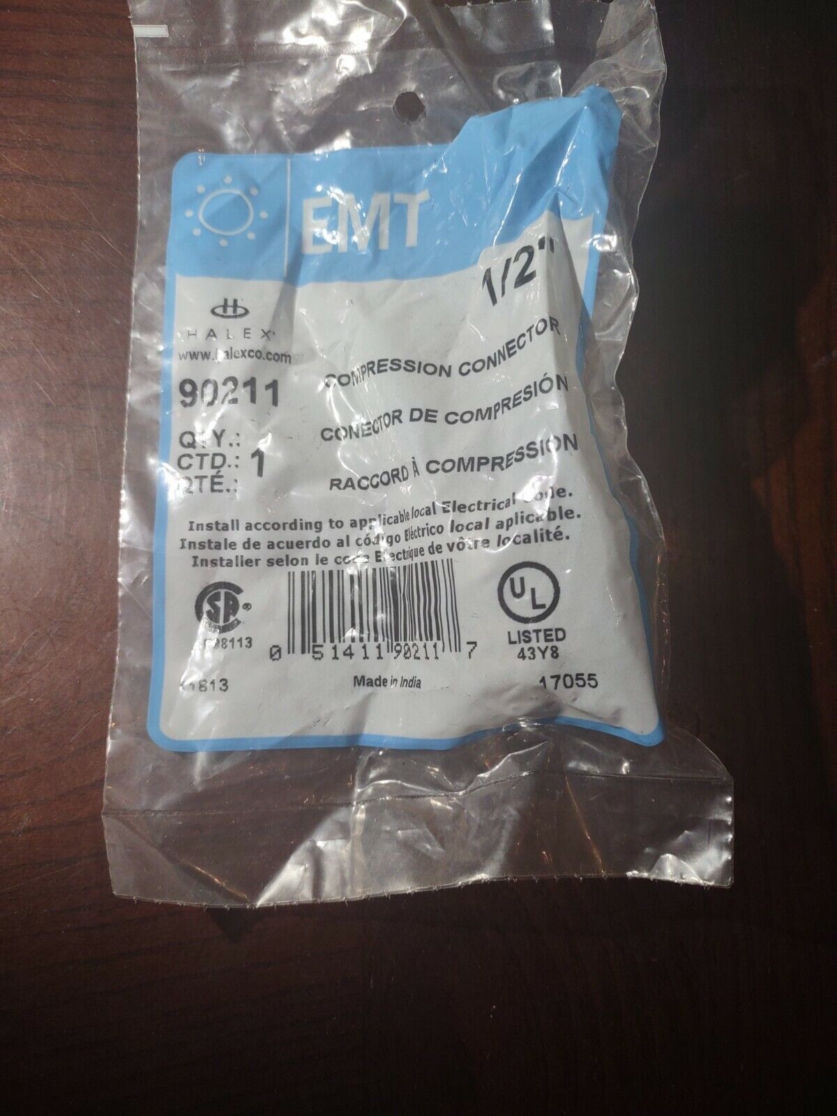 Halex  Emt 1/2&quot; Compression  Connector No 90211 - $7.91