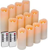 Exquisite Pack Of 12 (D2.2&quot; X H4&#39;&#39;5&#39;&#39;6&quot;) Waterproof Outdoor Indoor Candles With - £32.64 GBP