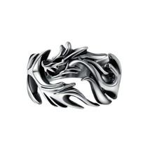 Nalized hollow dragon open ring men women s925 sterling silver thai silver retro dragon thumb200