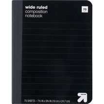 up&amp;up Wide Ruled Black Marble Hardcover Composition Notebook 7.5x9.75 70pg - $11.34