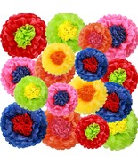 Colorful Fiesta Paper Flowers Tissue Paper Flowers Mexican Carnival Pom ... - £36.61 GBP