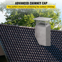 VEVOR Chimney Cap, 8&quot; x 17&quot; Flue Caps, 304 Stainless Steel Fireplace Chi... - £48.85 GBP