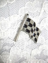 New Usa Pewter Racing Finish Line Checkered Flag Race Pendant Adj Race Necklace - £6.72 GBP