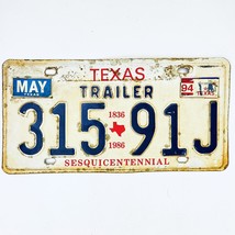 1994 United States Texas Sesquicentennial Trailer License Plate 315 91J - £14.78 GBP