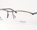 LOOK &amp; FEEL Bi 7100-8 Mate Bleu Foncé / Chartreuse Unique Lunettes 56-18... - $86.73