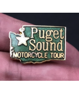 Vintage Puget Sound Motorcycle Tour Screwback Enamel Pin 1&quot; x 3/4&quot; Washi... - £14.79 GBP