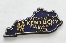 Kentucky die cut rubber fridge magnet gold blue Frankfort Bluegrass State - £6.71 GBP