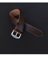 Brown One-Piece Leather Watch Strap 18-24mm, Handcrafted Band Premium Le... - $35.00