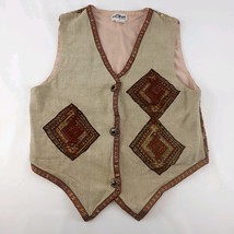 InStyle New York Vest Womens Small Boho Ethnic Tapestry Cotton Rayon - $18.80