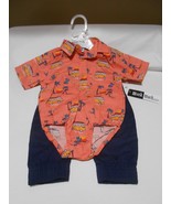 NEW Mick Mack Ltd. Size 6/9 months baby boy 2 piece outfit set  shirt pants - $9.89