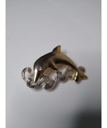 Vintage AAJ Metal Dolphin Brooch - £19.92 GBP