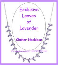 Necklace Exclusive Leaves of Lavender Silvertone Choker ~ NEW ~ Avon ~ - $24.70