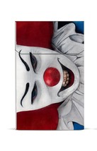 Evil Clown Metallic Silver Flip Top 100&#39;S Cigarette Case Creepy - £11.09 GBP