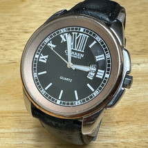 Curren Quartz Watch Men Dual Tone Date Black Leather Roman Analog New Ba... - $21.84