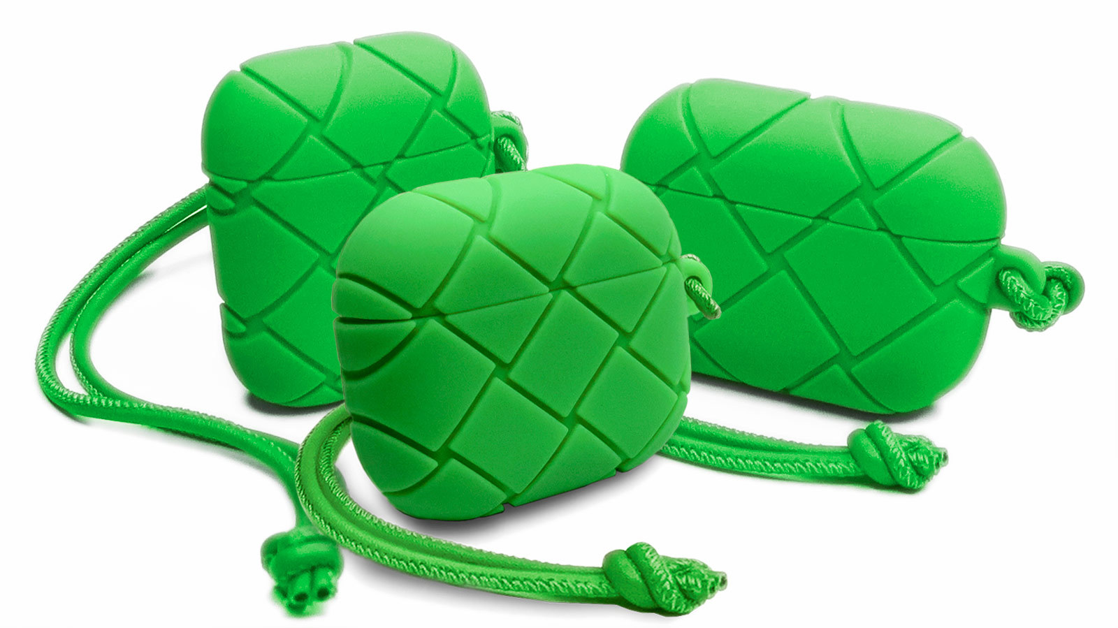 Contemporary Fashionable Weaving Patterned AirPod (s) Silicone Case in Green