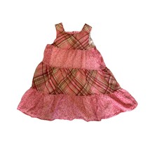BT Kids Girls Size 6X Pink Tiered Dress Pink Mixed Prints Plaid Floral P... - £10.07 GBP