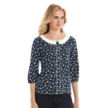 Lauren Conrad/Disney Minnie Rocks the Dots Peter Pan Collar Blouse Sz L - £21.80 GBP