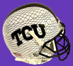 TCU HORNED FROGS RARE ALT3 WHITE AQUA TECH NCAA COLLEGE FOOTBALL MINI HE... - £69.65 GBP