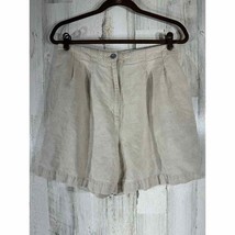 J Jill Shorts 16 Petite (31x5.5) High Rise Beige Pleated Vintage Linen B... - £19.43 GBP