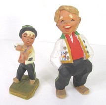 VTG Henning Carved Wood Norway Fiddler Violin Dutch  Swedish Boy Figurine Set - £18.46 GBP