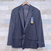 Stafford Stretch Travel Suit Separates Jacket Black Wool Mens 52R Portly... - $128.69