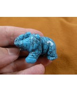 Y-ELE-ST-585 Blue Howlite ELEPHANT gemstone carving TRUNK UP gem statue ... - £11.01 GBP