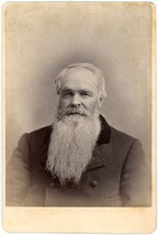 Circa 1890&#39;S Cabinet Card Kind Looking Older Man With Very Long White Beard - £9.58 GBP
