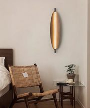 interoknack Designer Walnut Leaf Wall Sconce, Vintage Style  Bedroom, L... - $299.00