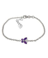 Galaxy Gold GG 14k White Gold Amethyst Butterfly Bracelet - £485.29 GBP