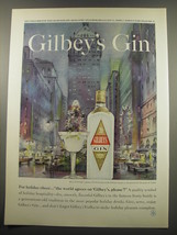 1960 Gilbey&#39;s Gin and Vodka Ad - For holiday cheer.. The world agrees - £12.07 GBP