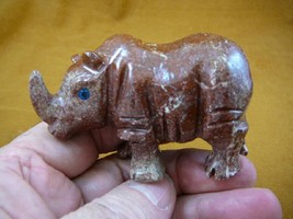 (Y-RHI-404) red gray Rhinoceros Rhino carving gemstone SOAPSTONE figurine PERU - £14.91 GBP