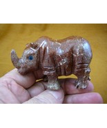 (Y-RHI-404) red gray Rhinoceros Rhino carving gemstone SOAPSTONE figurin... - €16,43 EUR