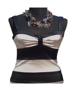 Cache Black Tan Satin Built In Bra Bustier Event Dress New Color Block $... - $97.38 CAD