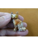 Y-CAT-50) calico KITTY CAT gemstone figurine love cats SOAPSTONE PERU ef... - £6.75 GBP