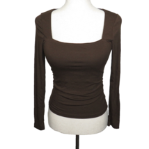 OGL Eco SkinKiss Side Ruched Long Sleeve Square Neck Brami Bra Top Size Small - $24.99